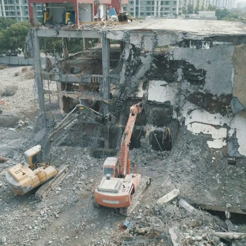 16-october-2018-suzhou-city-china-aerial-drone-view-of-abandoned-building-demolition-b-SBI-351455383